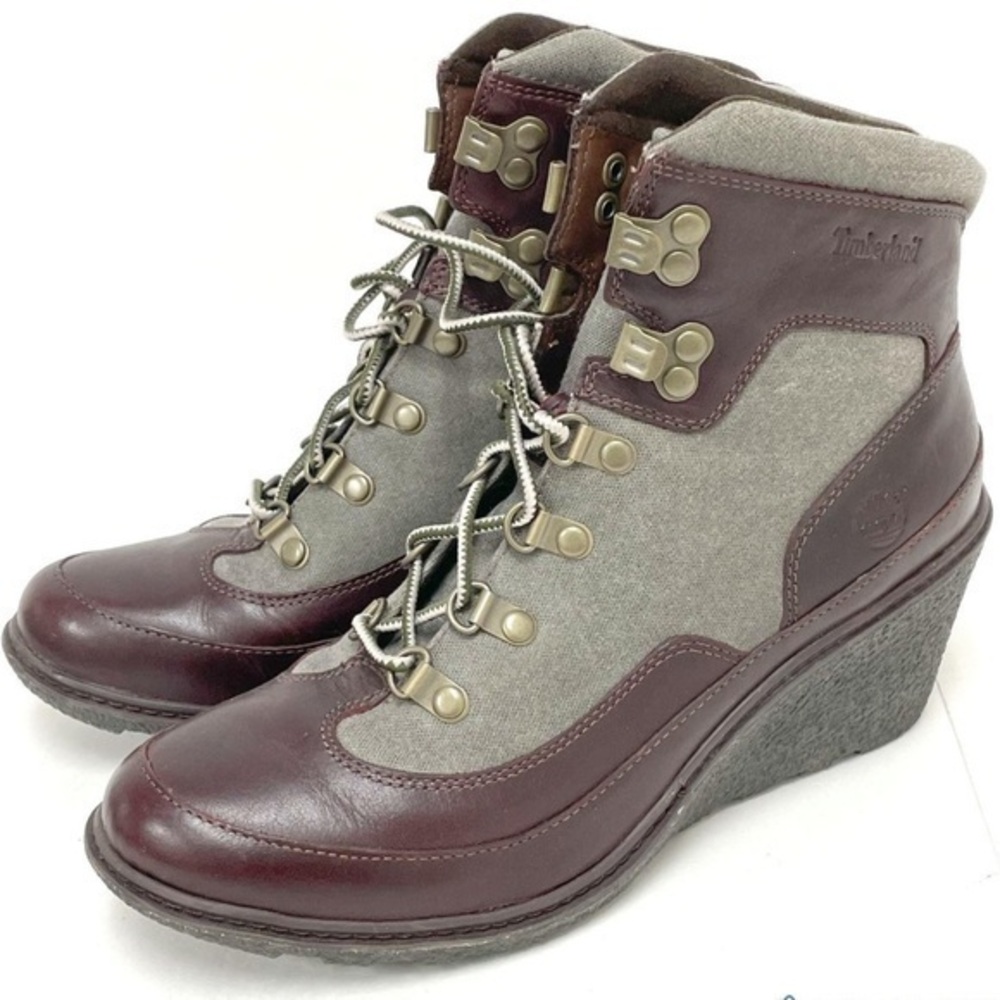 Timberland Amston leather wedge hiking boots size 8.5